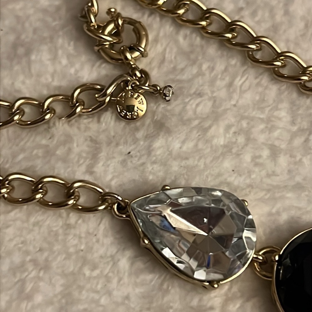 J.Crew Statement Necklace with Navy & Clear Crystals - Picture 4 of 5